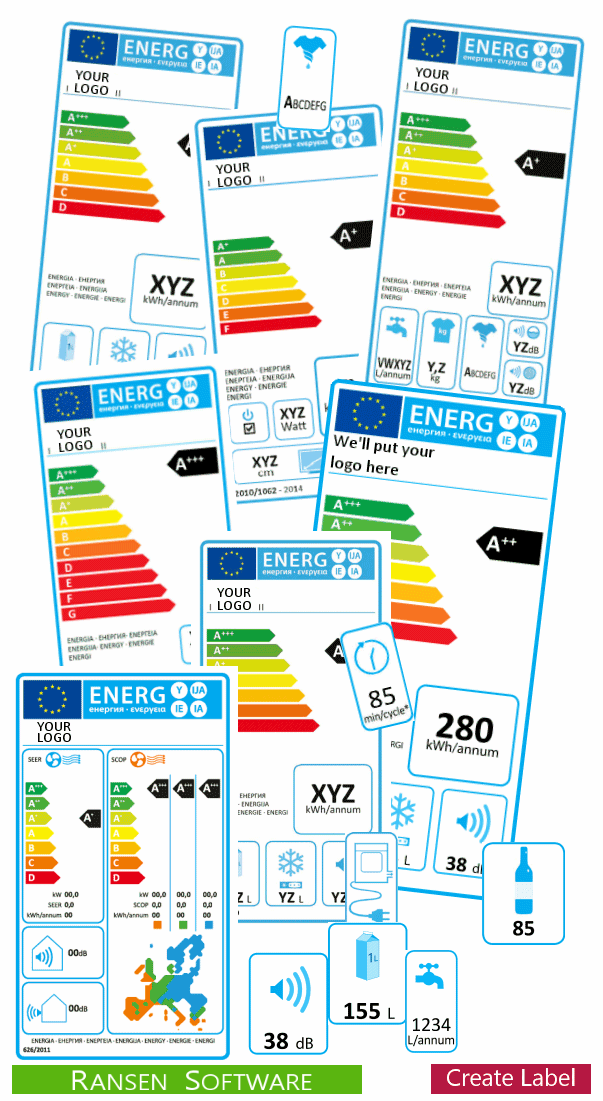 Many Eu labels and their templates